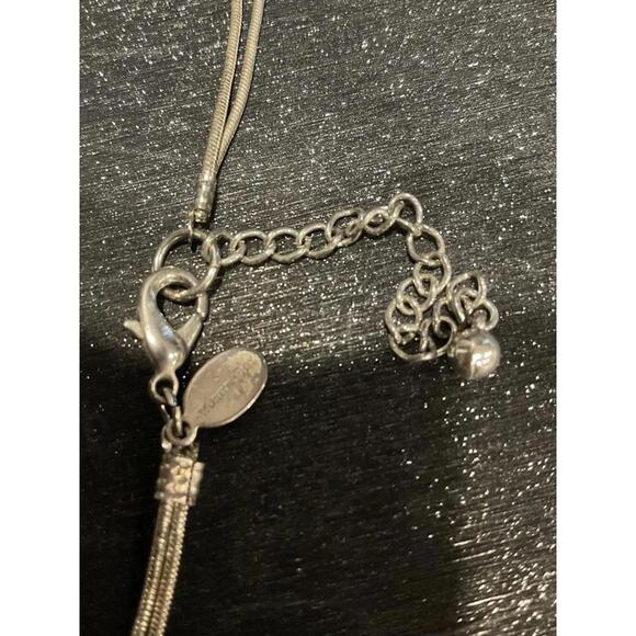 Worthington metal necklace w/white jewel costume jewelry - Picture 5 of 5